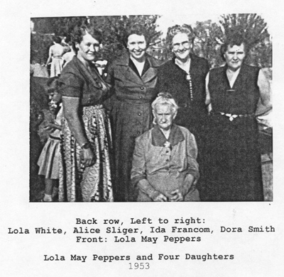 Lola May Peppers and daughters 1953